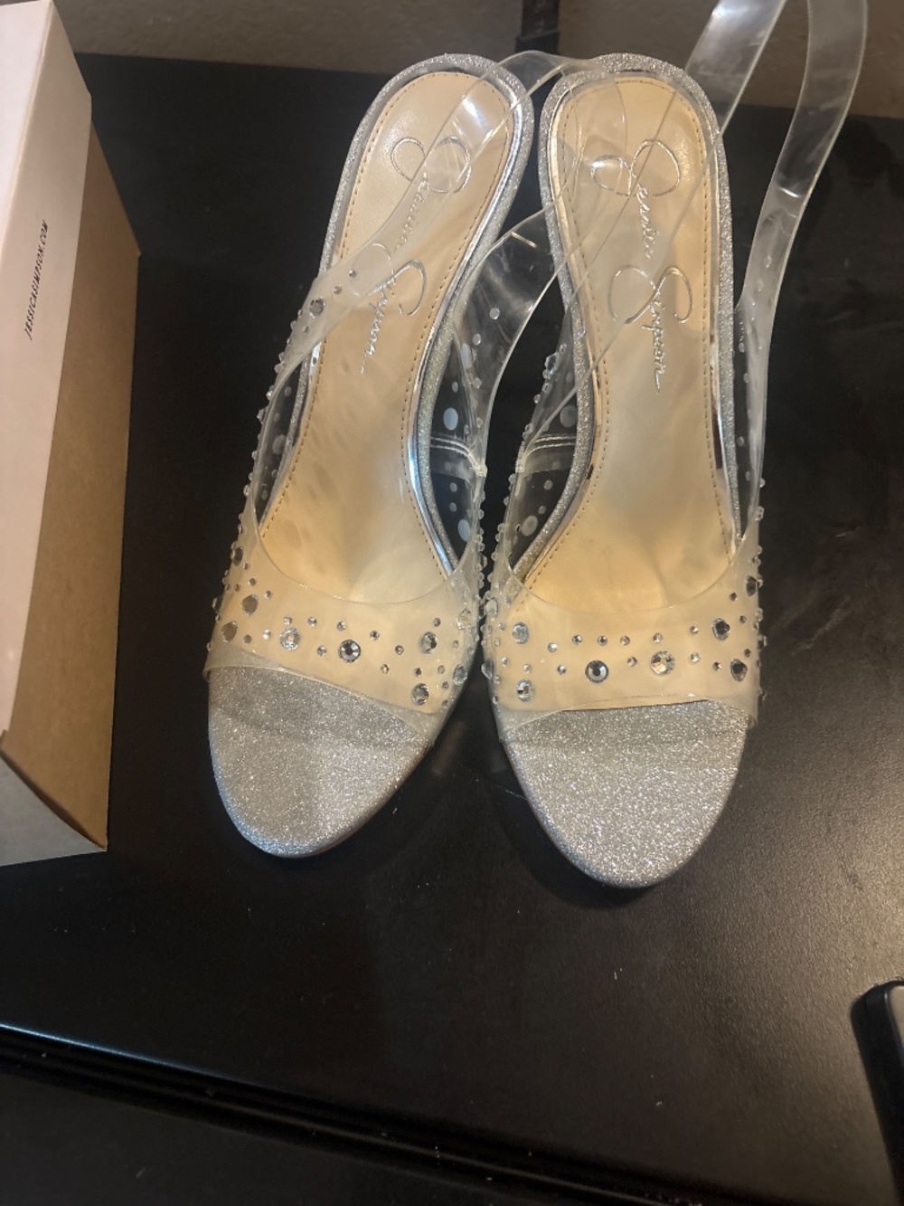 Jaisey clear rhinestone heels - Picture 2 of 3